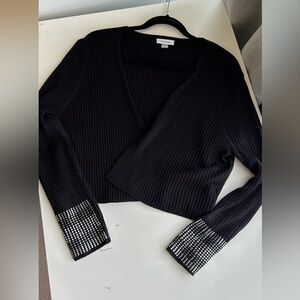 Calvin Klein Black Ribbed Knit Top